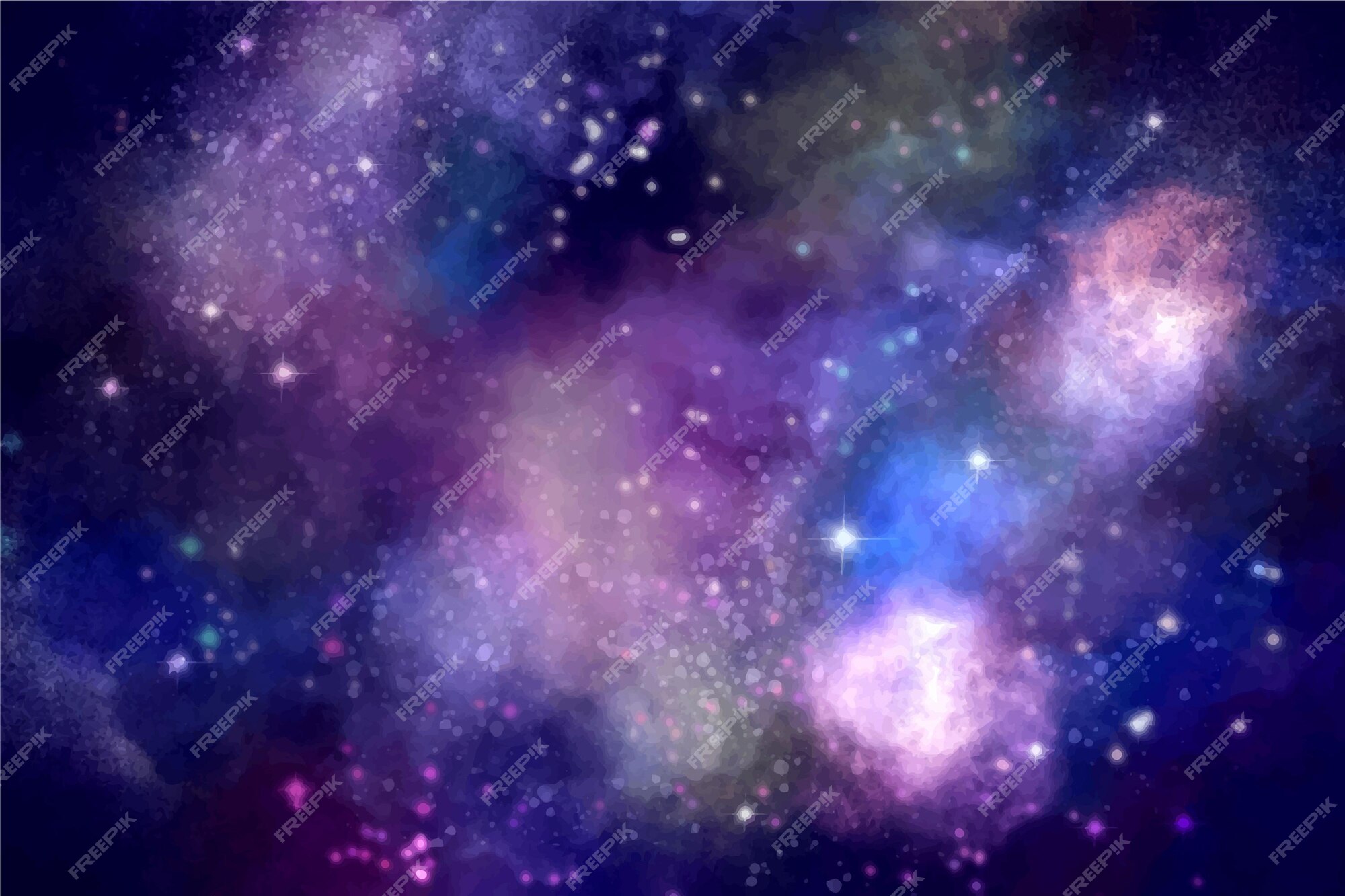 Premium Vector | Hand painted watercolor galaxy background