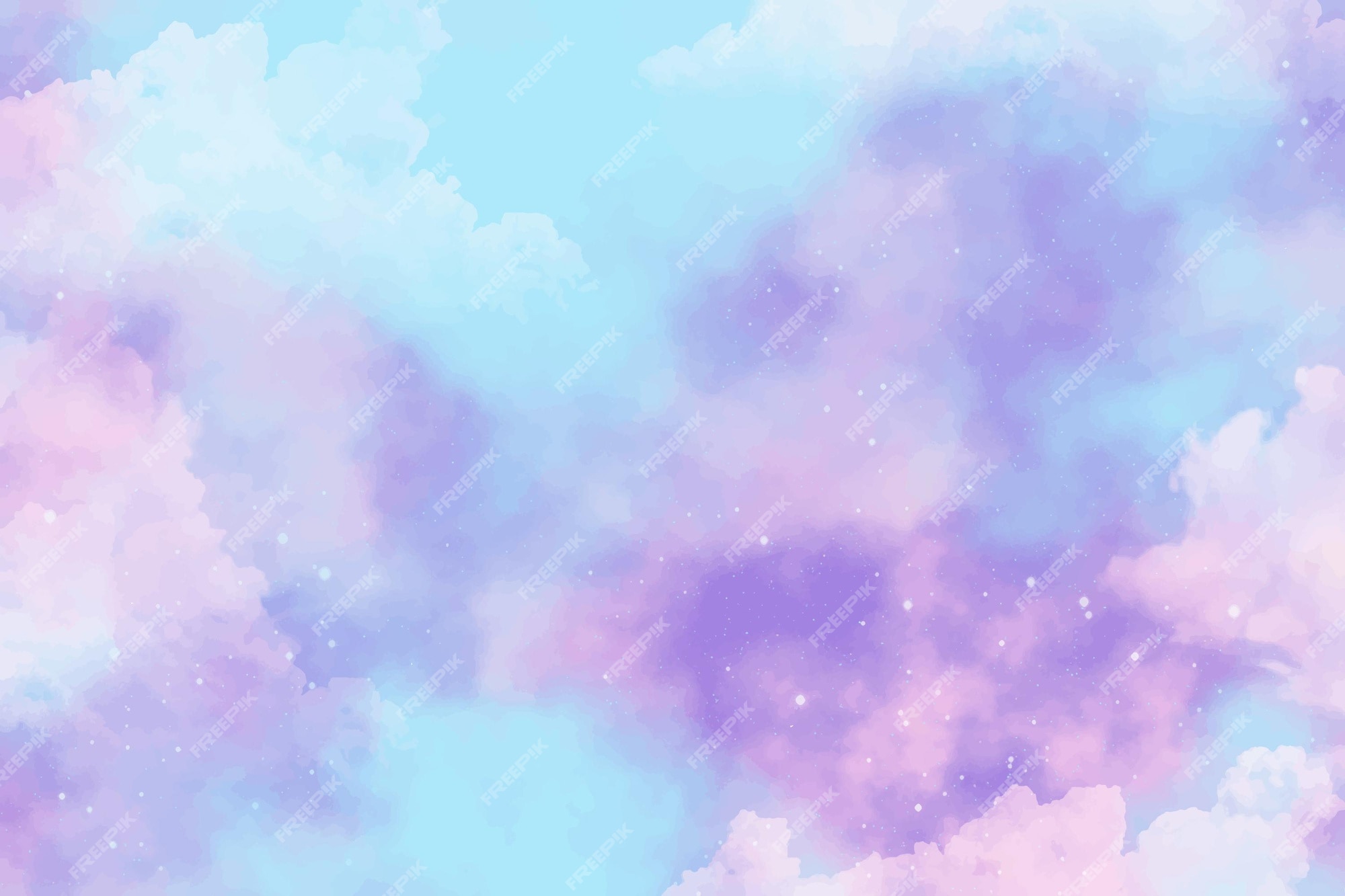 Premium Vector | Hand painted watercolor pastel sky background