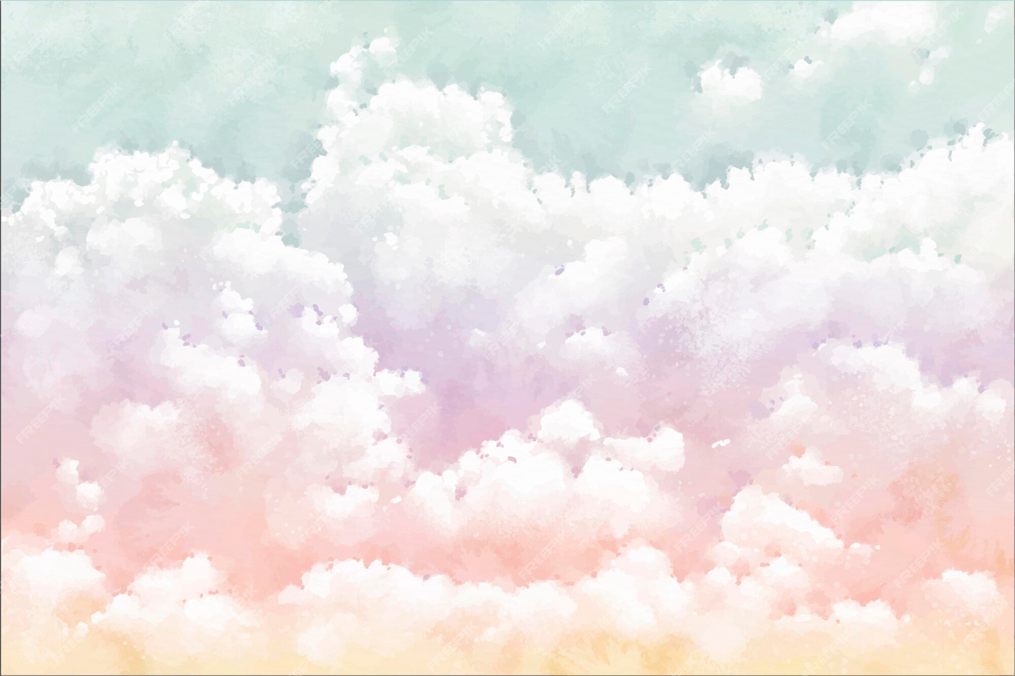 Free Vector | Hand painted watercolor pastel sky background