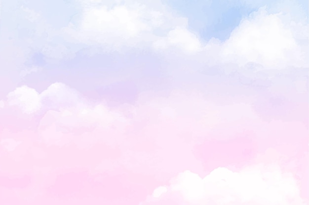 手描きの水彩パステル空の背景 プレミアムベクター