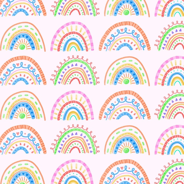 Free Vector | Hand painted watercolor rainbow pattern design