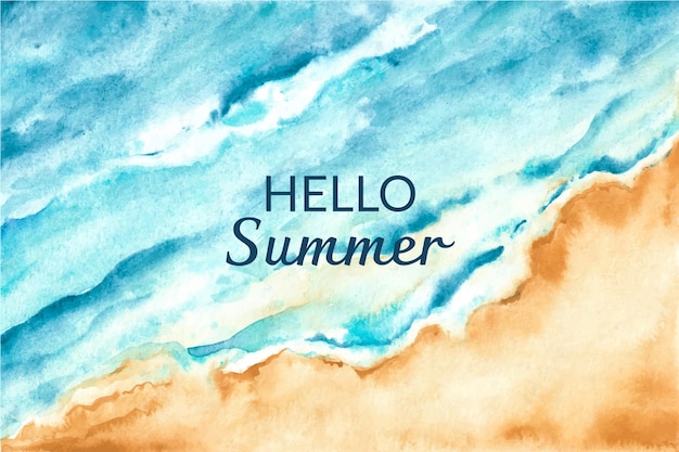 Hand Painted Watercolor Summer Background