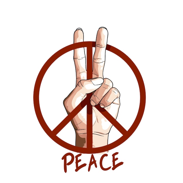 Premium Vector | Hand in peace sign