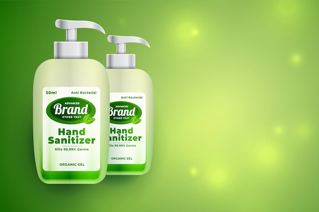 Download Free Vector | Hand sanitizer green bottle concept mockup background