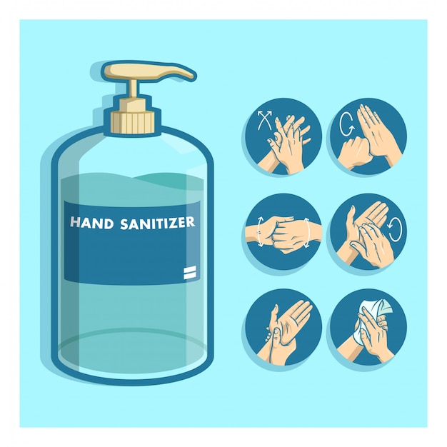 Premium Vector Hand Sanitizer And Hand Washing Illustration