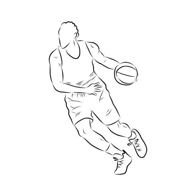 Premium Vector | Hand sketch basketball. vector illustration