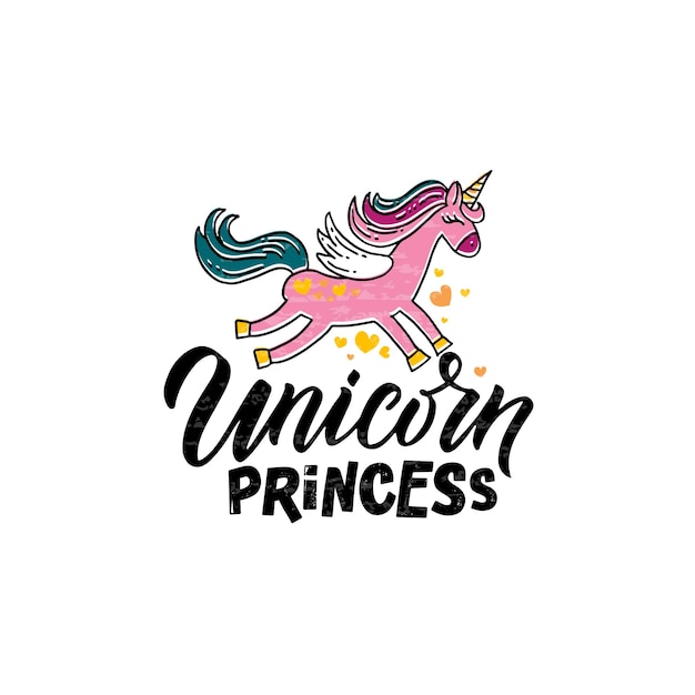 Premium Vector | Hand sketched unicorn princess vector illustration ...