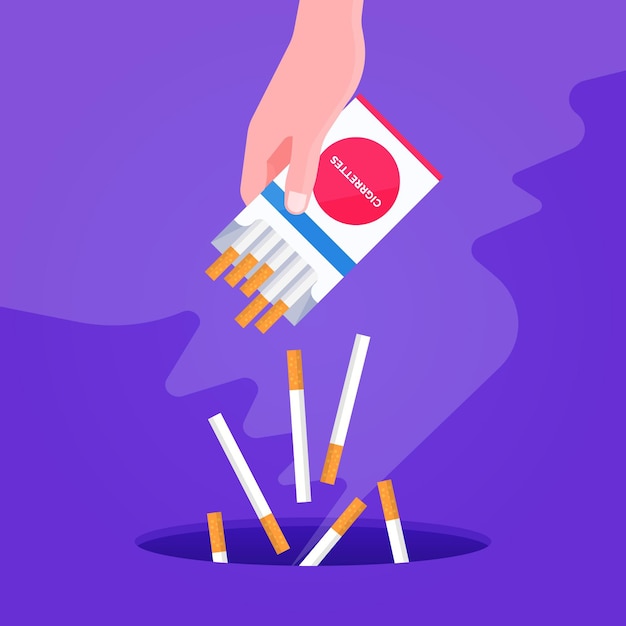 Premium Vector | Hand throwing away cigarettes