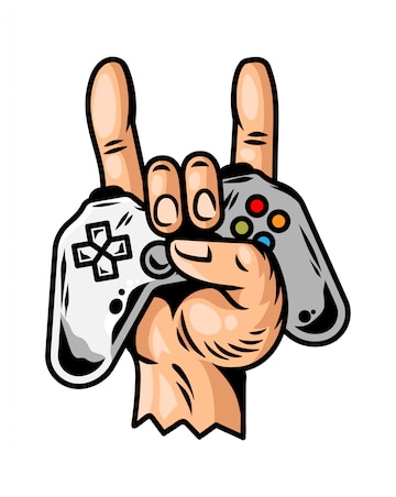 Premium Vector | Hand which keep modern gamepad joystick game ...