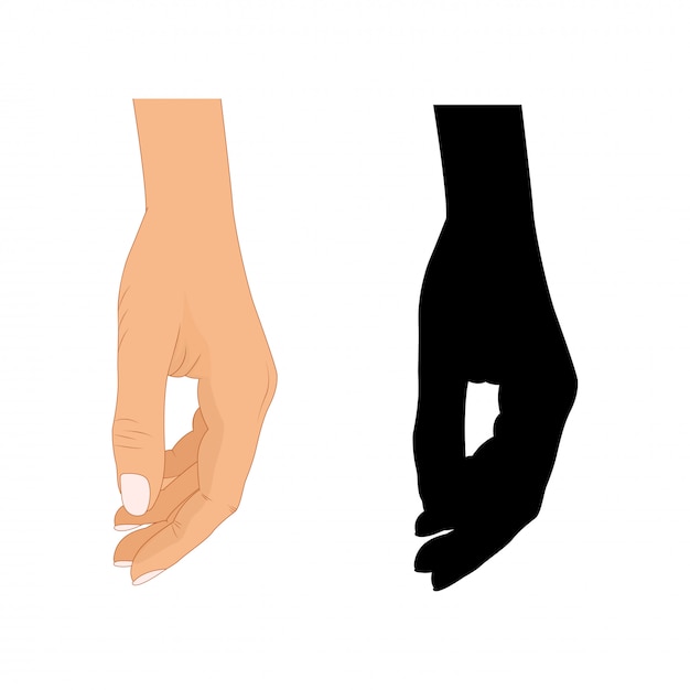 プレミアムベクター 人差し指のイラストが手 人差し指 白い背景に描かれた手 人差し指の手のシルエット