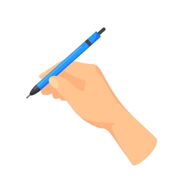 Premium Vector | Hand writes in blue pen. writing paper note or signing ...