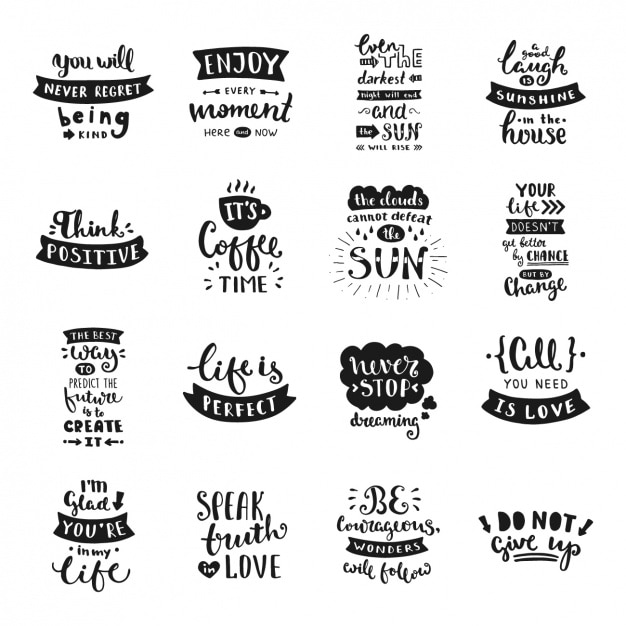 Download Hand written quotes collection Vector | Premium Download