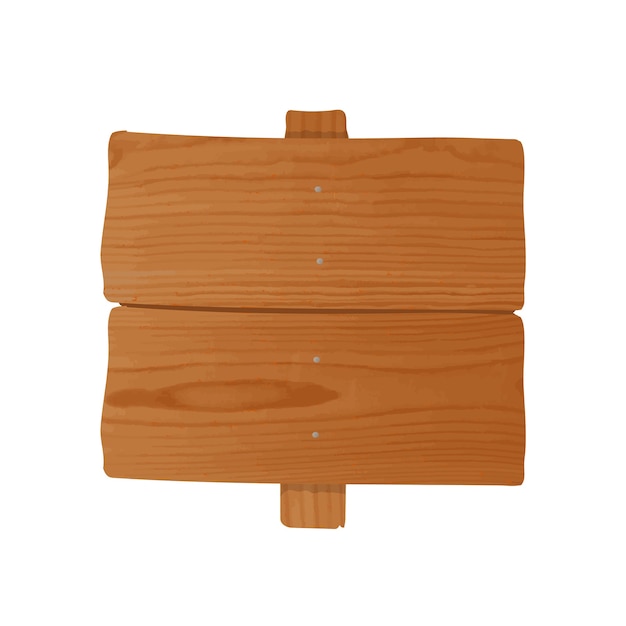 手作りの木製看板とポールがくっついています 空の看板または分離された道標 プレミアムベクター