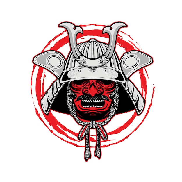 Premium Vector | Handdrawn samurai logo mascot