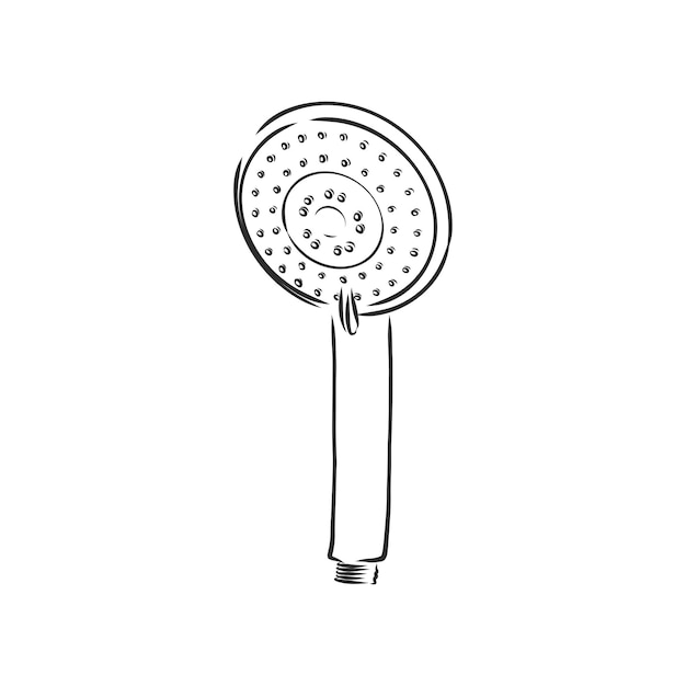 Premium Vector | Handdrawn sketch of shower head on a white background