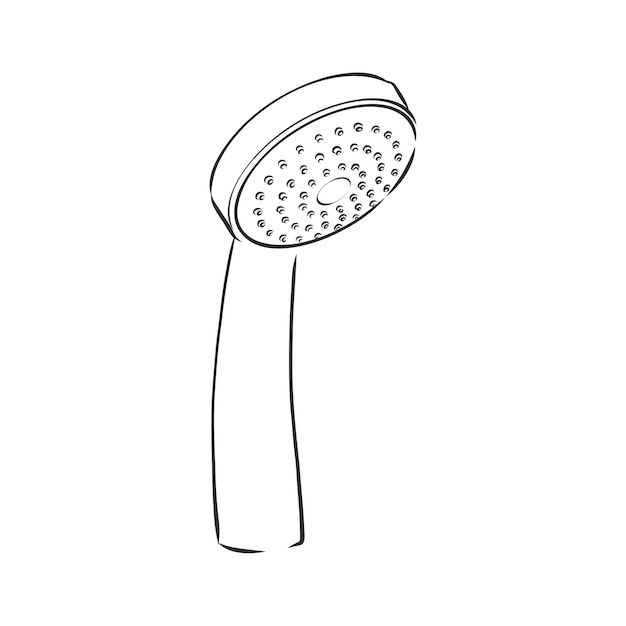 Premium Vector | Handdrawn sketch of shower head on a white background