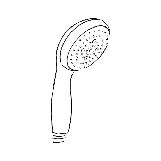 Premium Vector | Handdrawn sketch of shower head on a white background