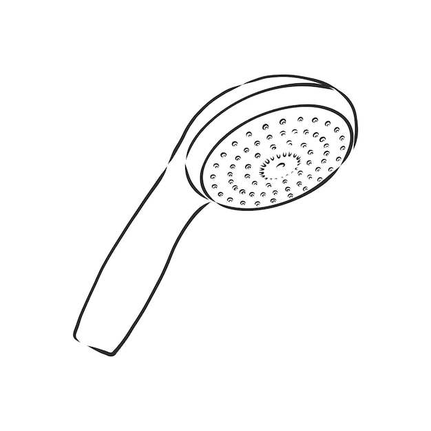 Premium Vector | Handdrawn sketch of shower head on a white background