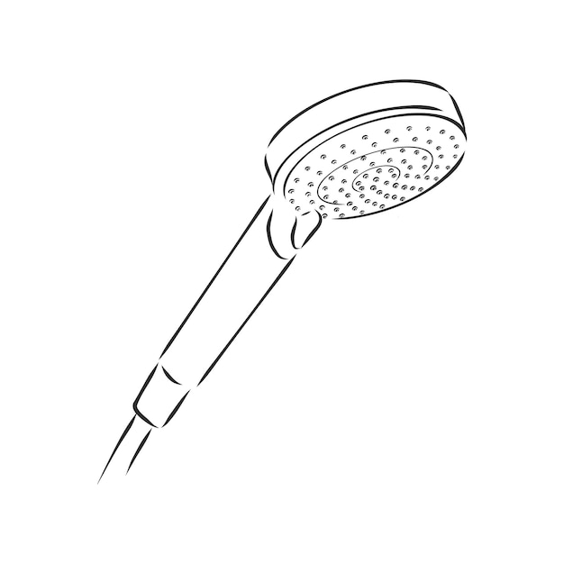 Premium Vector | Handdrawn sketch of shower head on a white background