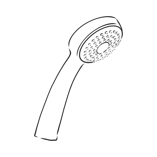 Premium Vector | Handdrawn sketch of shower head on a white background