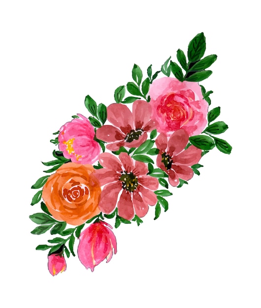 Premium Vector | Handmade floral watercolor art design