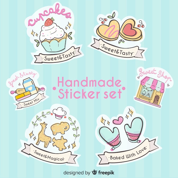 Free Vector Handmade sticker set