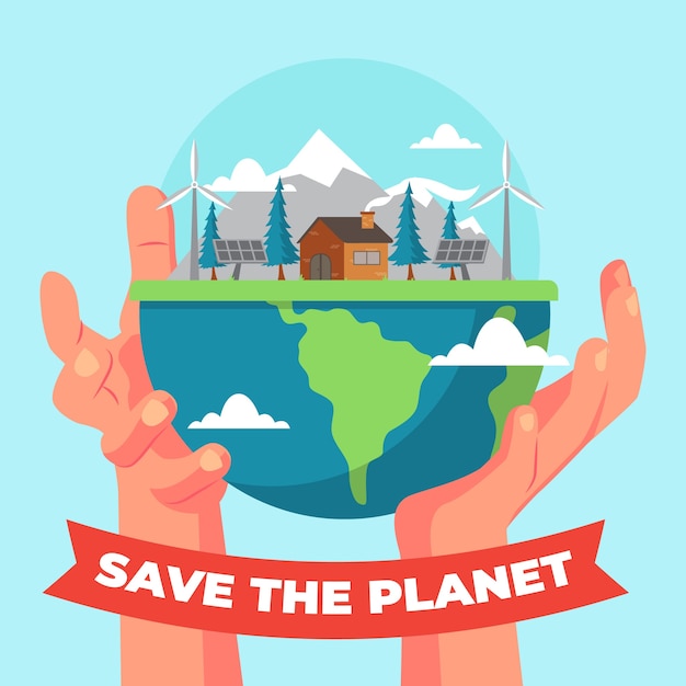 Hands holding a new cleaner earth | Free Vector