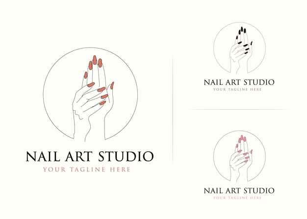 Premium Vector Hands And Nails Logo Design For Nail Art Studio