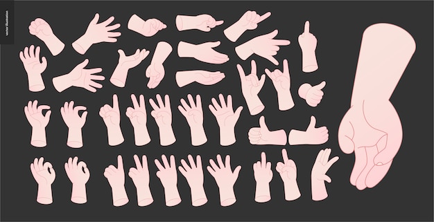 Premium Vector Hands Vector Set 