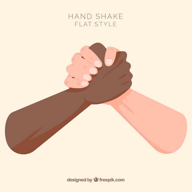 Handshake background in flat style
