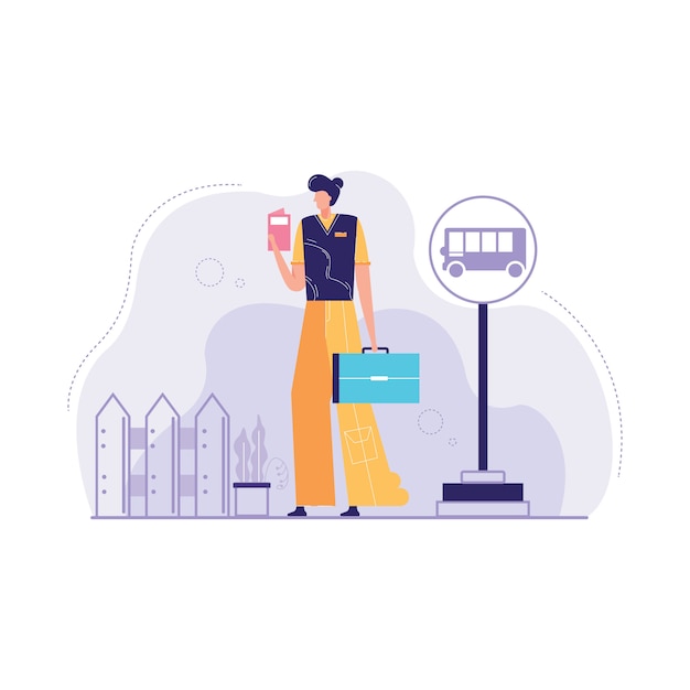 Handsome man holding reading book vector illustration Premium Vector