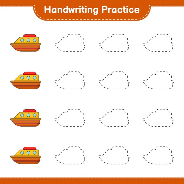 Premium Vector | Handwriting practice. tracing lines of boat ...