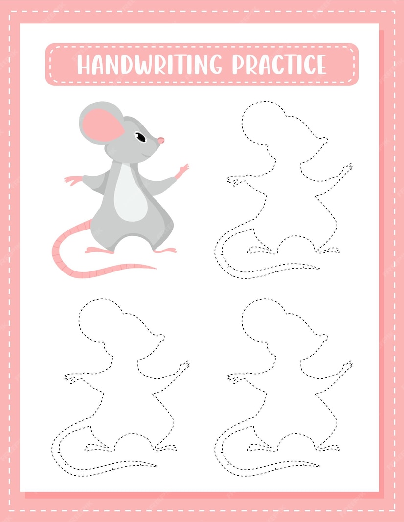 Premium Vector Handwriting Practice Tracing Lines Of Mouse