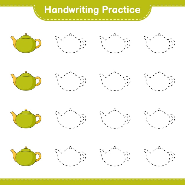 Premium Vector | Handwriting practice tracing lines of ...