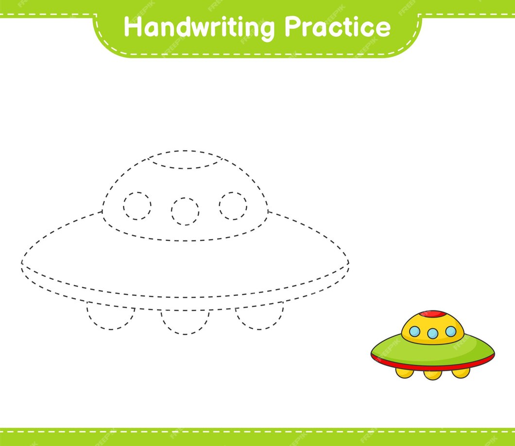 Premium Vector | Handwriting practice. tracing lines of ufo ...