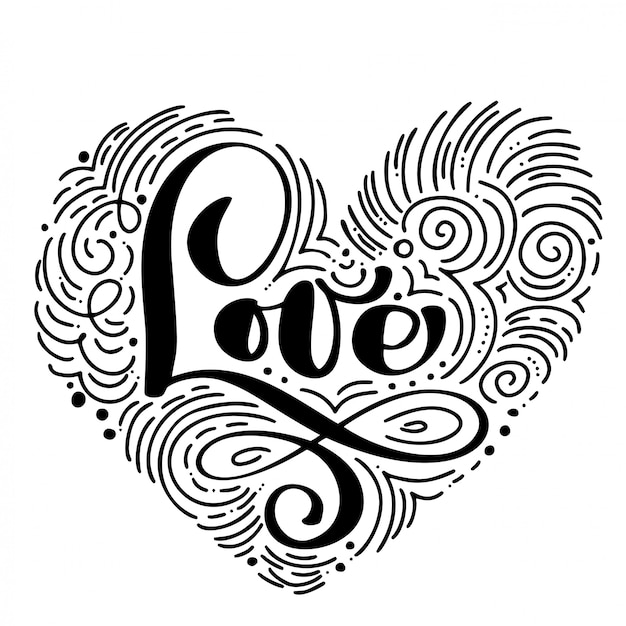 Premium Vector | Handwritten inscription love