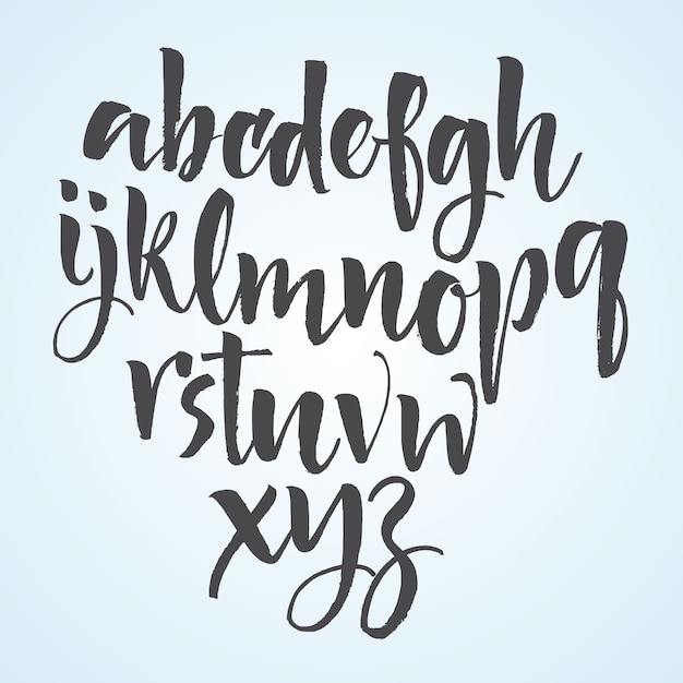 font realistic handwriting Brush numbers Handwritten script font. font. Uppercase,