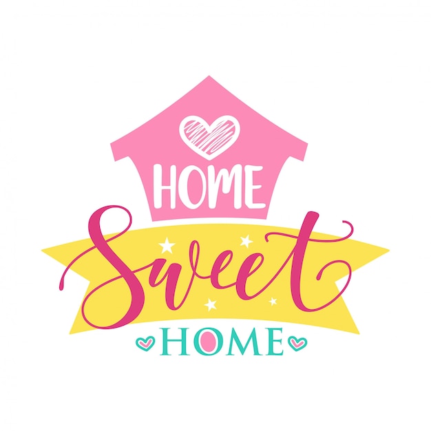 Download Handwritten word home sweet home. vector illustration ...