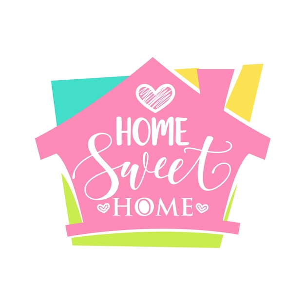 Handwritten word home sweet home. vector illustration ...