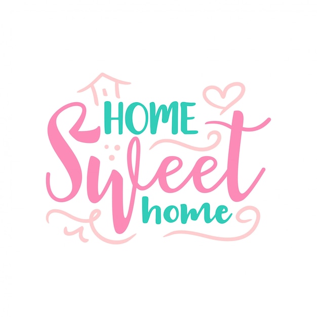 Download Handwritten word home sweet home. vector illustration ...