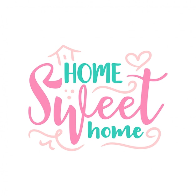 Handwritten word home sweet home. vector illustration ...