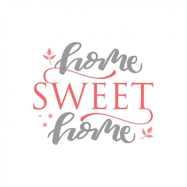 Download Handwritten word home sweet home. vector illustration ...