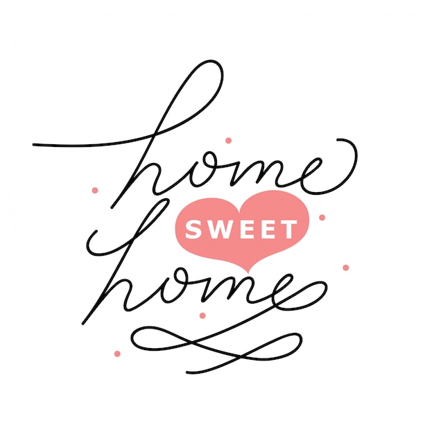 Download Handwritten word home sweet home. vector illustration ...