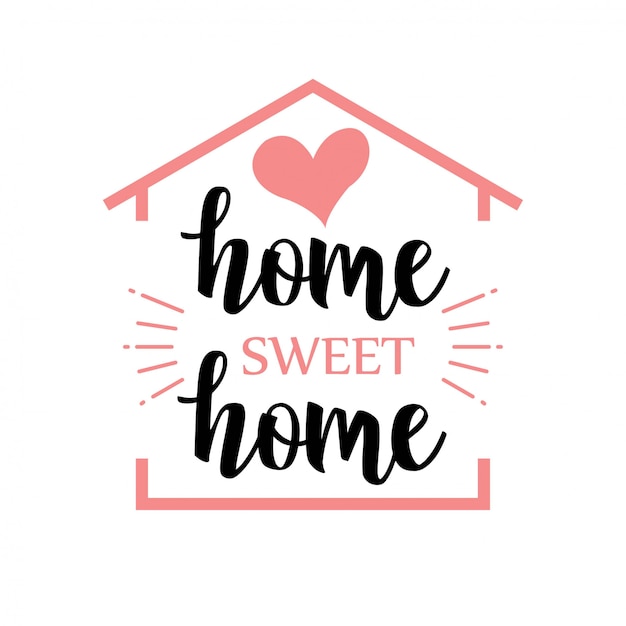 Handwritten word home sweet home. vector illustration ...