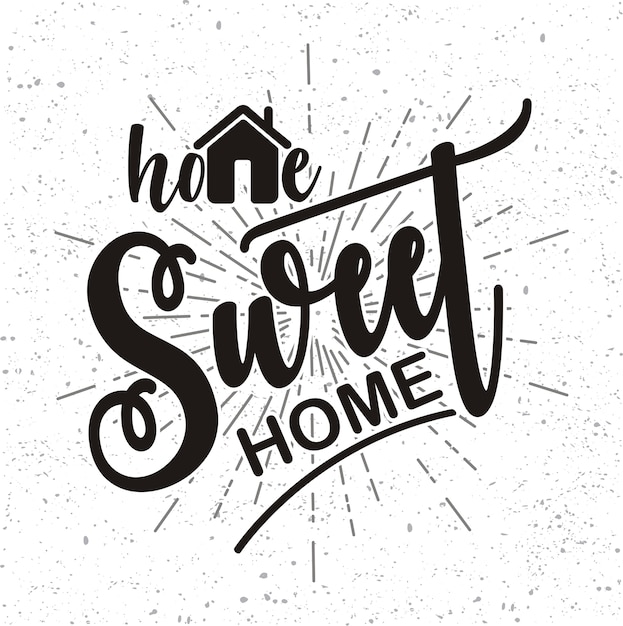 Download Handwritten word home sweet home | Premium Vector