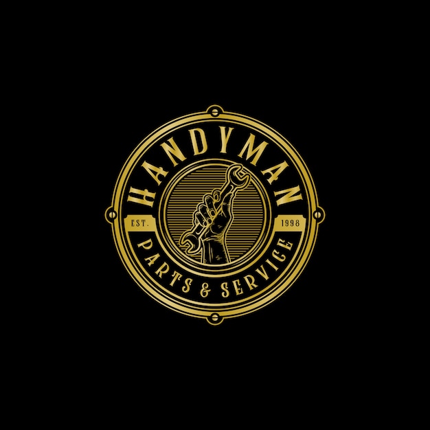 Premium Vector Handyman Handy Service And Parts Vintage Logo Illustration Design