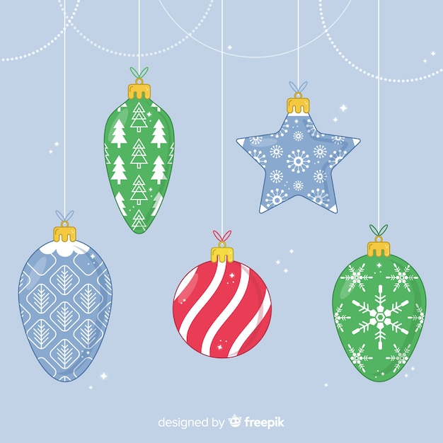 Free Vector | Hanging balls christmas background