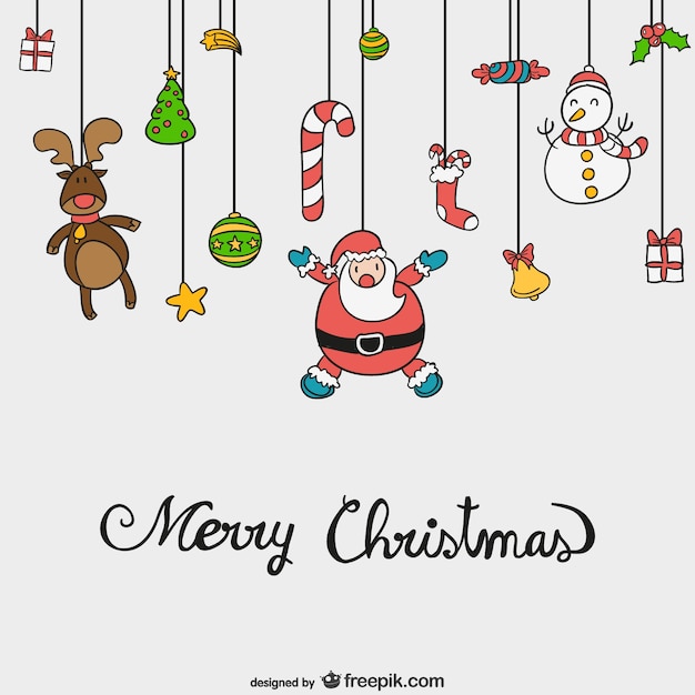 Hanging Christmas decorations Vector | Free Download