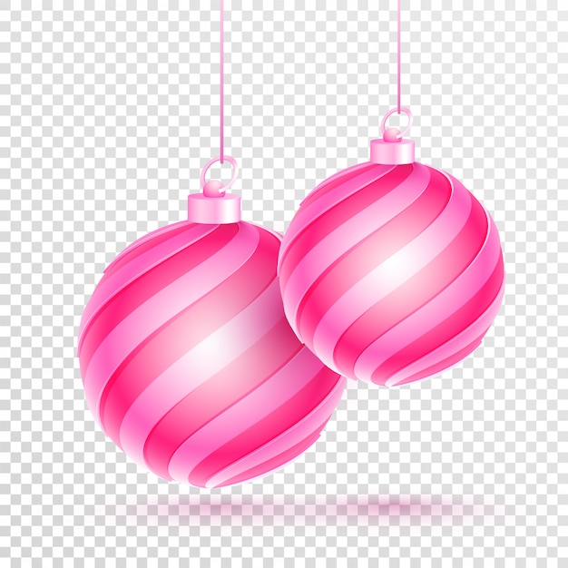 Premium Vector | Hanging pink baubles decorated