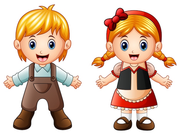 Hansel and gretel | Premium Vector